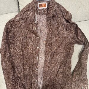Brown Paisley Dress Shirt